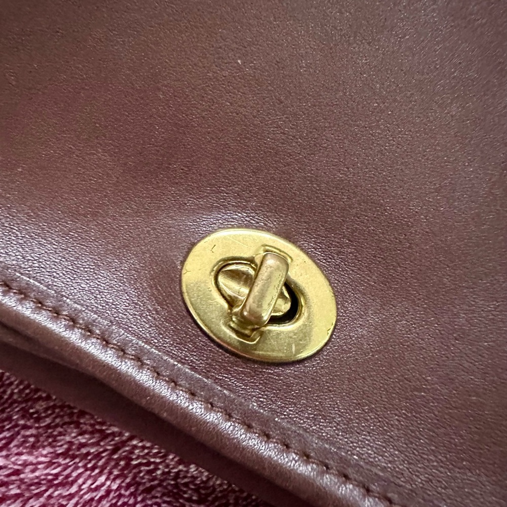 Coach Brown Leather Crossbody Satchel with Gold-Tone Hardware - Picture 6 of 9
